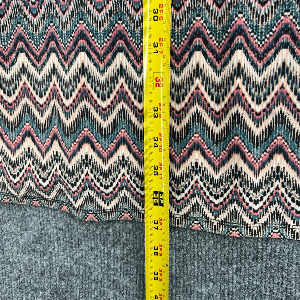 Tacera Shift Dress 2X Pink Teal Boho Chevron Zig Zag Casual Vacation Resort - Picture 6 of 8